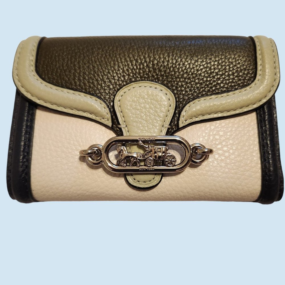 * SOLD * Coach Jade Varsity Stripe Trifold Wallet. NWOT